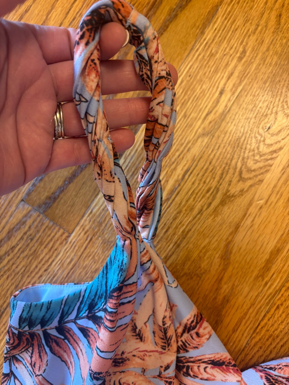 Sam Edelman Blue & Tan Tropical Print Maxi Dress - Picture 7 of 12
